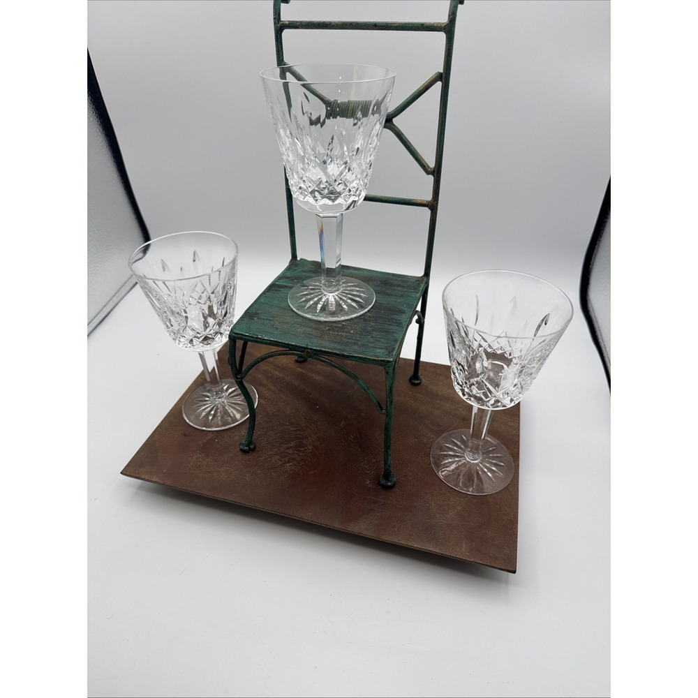 Lot Of 3 Waterford Lismore Crystal Clarets Glasses 6" T  Read